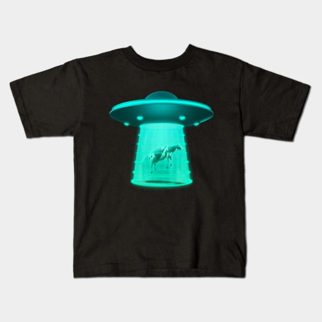 UFO and COW Kids T-Shirt by Tarasevi4